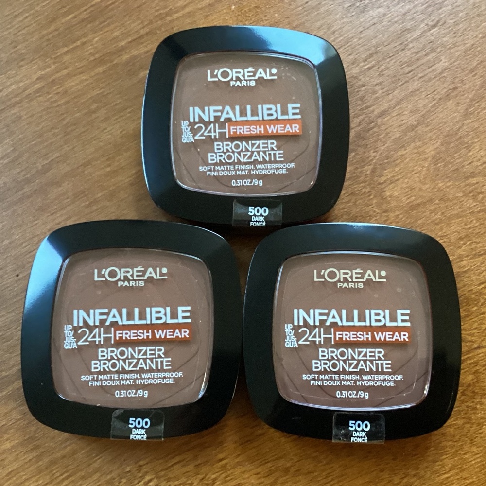L'Oréal Infallible 24H Fresh Wear Bronzers bundle shade 500 Dark NEW
